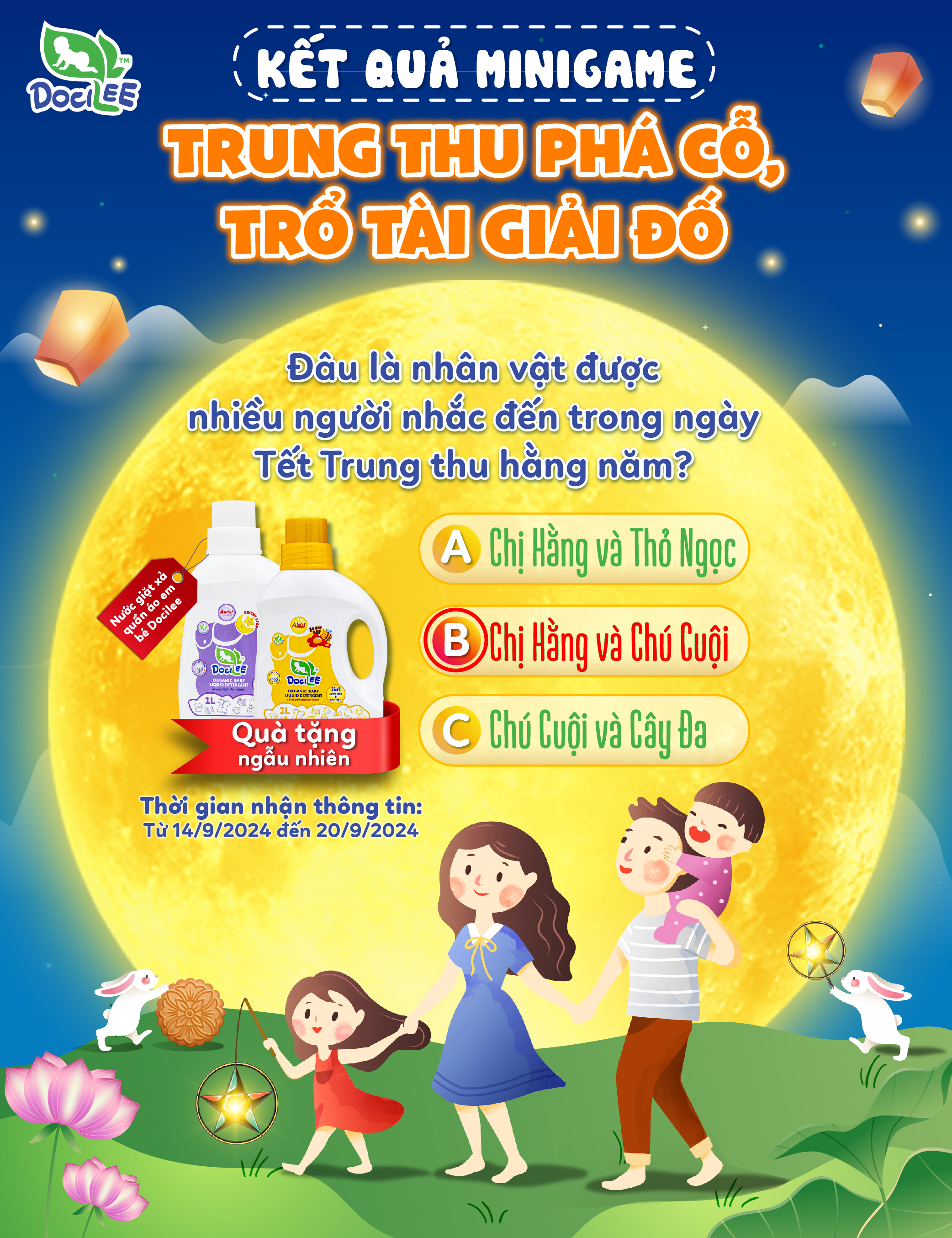 [CÔNG BỐ KẾT QUẢ MINIGAME] TRUNG THU PHÁ CỖ, TRỔ TÀI GIẢI ĐỐ    